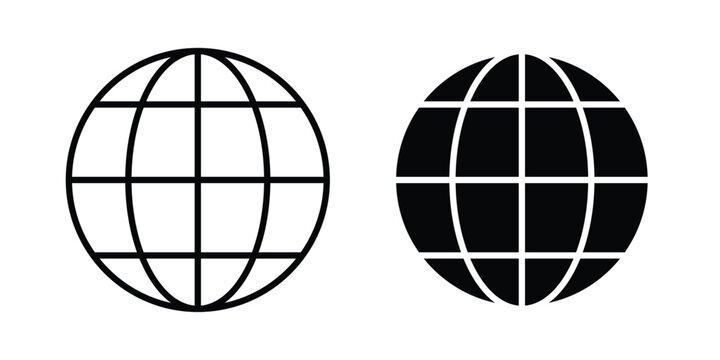 Globe icon. Symbols for websites