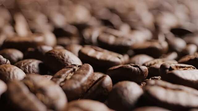 Closeup Macro Shot of Roasted Coffee Beans Texture Background 8.