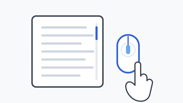 A hand clicks a computer mouse next to a document icon on screen