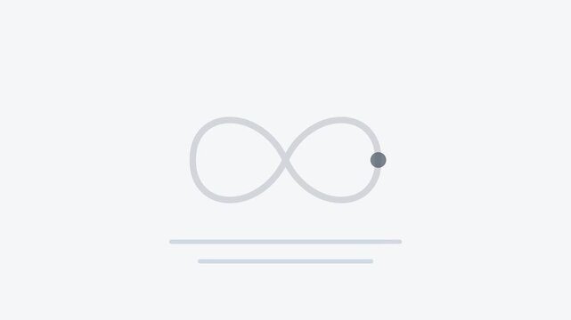 A minimalist illustration depicts an infinity symbol with a dot.