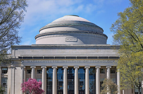 Close-up view of the "Great Dome" building at the Massachusetts Institute of Technology