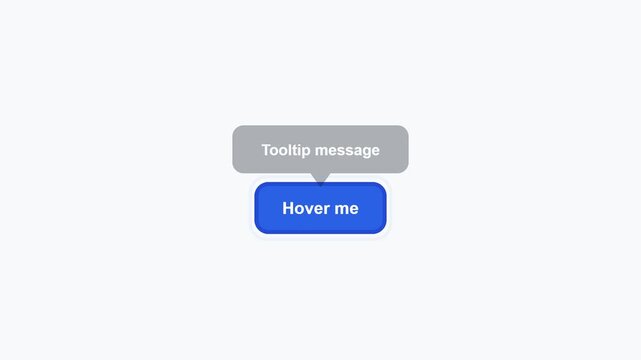A tooltip message appears when hovering over a blue button.