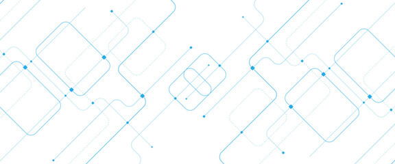 Obraz premium Abstract futuristic technology with crossed lines and dots geometric vector background