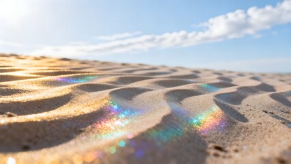 Fototapeta premium Sand with iridescent light on beach
