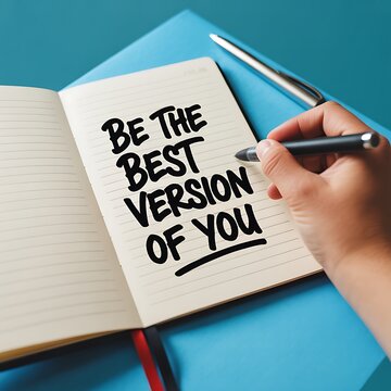 Hand writing inspirational quote be the best version of you