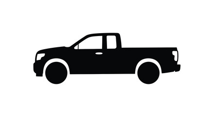 Fototapeta premium Pickup Truck Silhouette Against A White Background