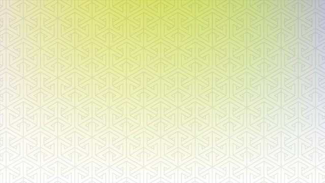 Abstract geometric pattern featuring impossible shapes on a soft green and white gradient.