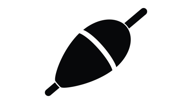 Fishing float silhouette against a white background