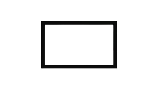 A simple rectangular frame with a thick black border is presented on a clean white background.