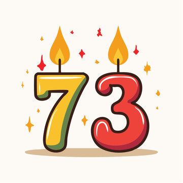 Birthday Candles Number 73