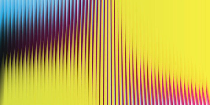 Vibrant yellow background with colorful gradient lines pattern