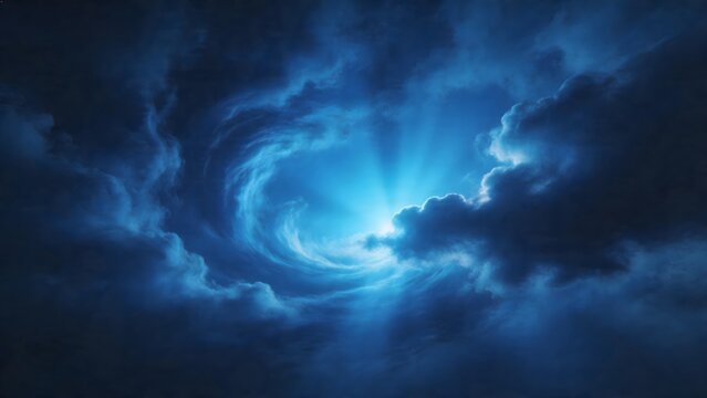 dramatic sky with swirling clouds and light