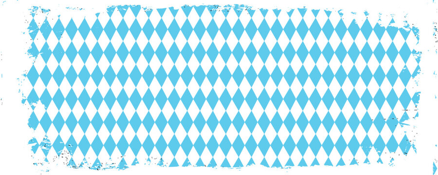 Texture with blue and white rhombus. Seamless banner for Bayern fabric. Vector Oktoberfest Bavarian pattern.