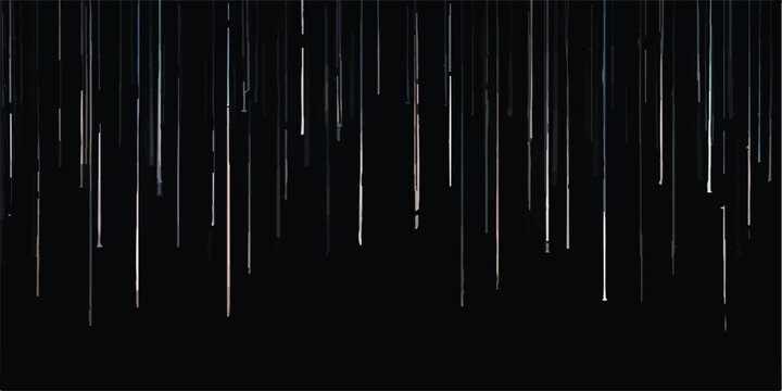 Abstract digital rain or falling lines on black background with data stream digital art futuristic background glowing lines modern technology tech particle effect dark abstract