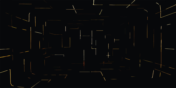Dark abstract digital grid with thin glowing gold lines creating a geometric network pattern abstract background geometric background structure communication connected dimensional