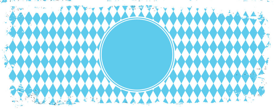 Texture with blue and white rhombus. Seamless banner for Bayern fabric. Vector Oktoberfest Bavarian pattern.