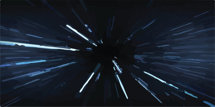 Speeding through space with light trails effect hyperspace futuristic abstract background movement navigation teleport illustration connection astronomy simulation dimension infinity