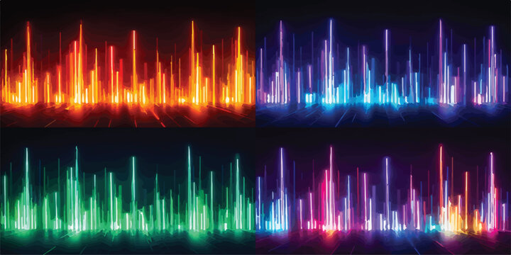 Colorful abstract light streaks on black background with light effect abstract art energy wave design source colorful illustration movement creative futuristic