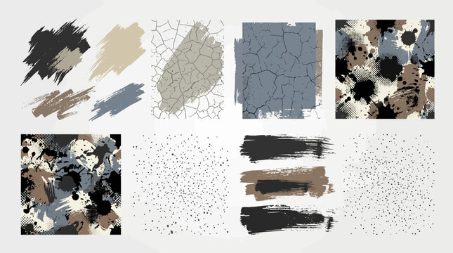 Brush strokes and texture samples.