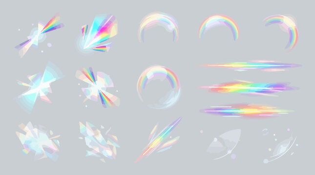 Holographic rainbow light effects shining.