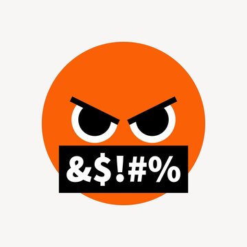 Angry emoji with censored mouth