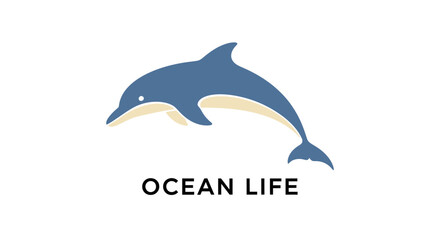Fototapeta premium Ocean Life Dolphin Logo Design