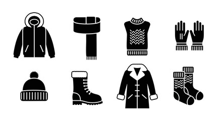 Winter Clothing Icon Set © marhandra