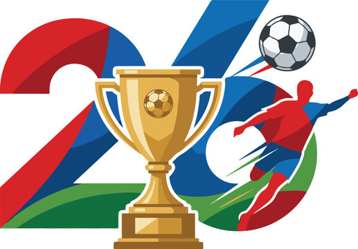 Football Trophy Vector Logo with Abstract Soccer Tournament Design