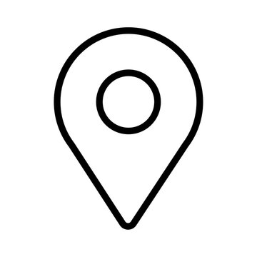 Pictogramme vectoriel de localisation en style doodle minimaliste, id&eacute;al pour carte, destination, voyage, navigation, tourisme ou projet graphique.
