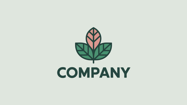 Modern company logo featuring stylized leaf and green foliage with wordmark