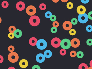 Naklejka premium Colorful Ring Dots Minimal Geometric Design