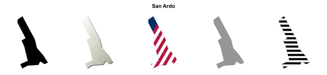 Obraz premium San Ardo (California) blank outline map