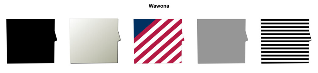 Fototapeta premium Wawona (California) blank outline map