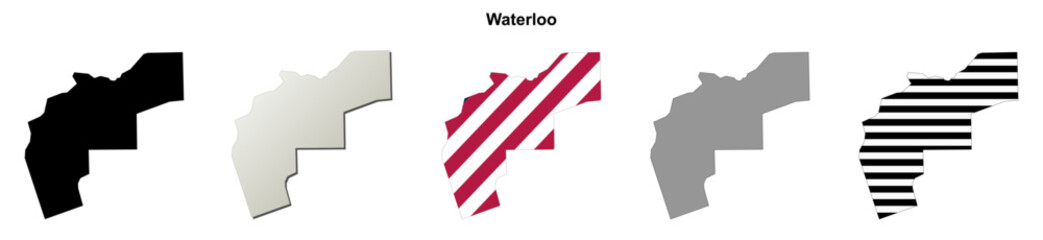 Fototapeta premium Waterloo (California) blank outline map