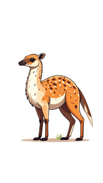 Spotted Cartoon Desert Gazelle Standing Alone.