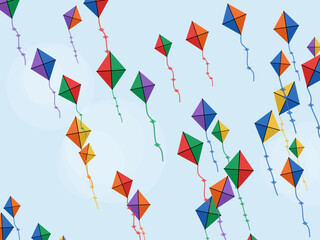 Fototapeta premium Bright Diamond Kites Outdoor Festival Background