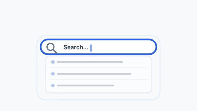 Searching online with a magnifying glass icon on a computer screen interface
