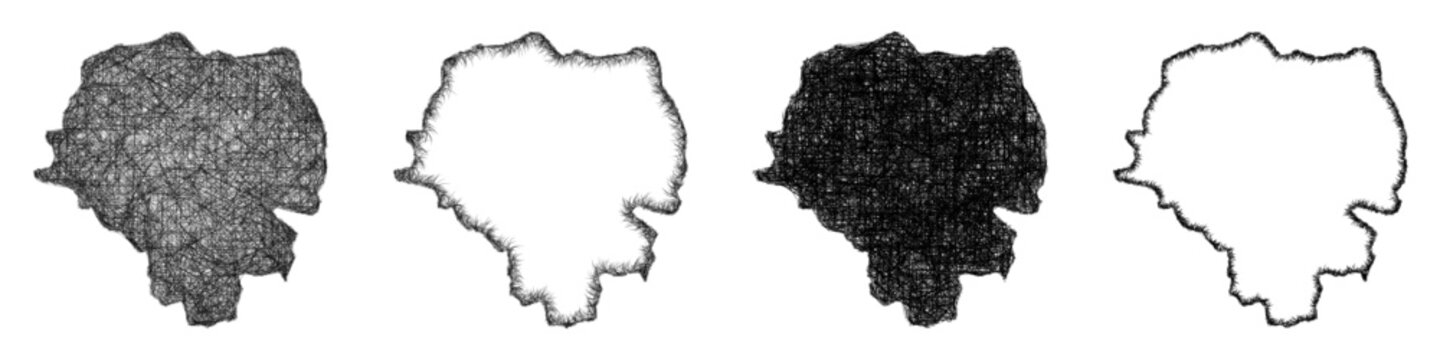 Black and white sketch Addis Abeba (Ethiopia) outline map design set