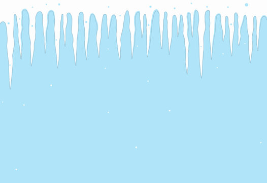 Vertical Icicles with Spotless Blue Sky Background Illustrating Winter's Serenity