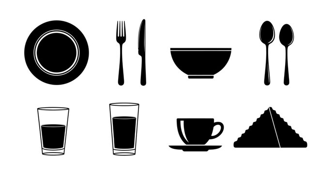 Dining Tableware Icon Set