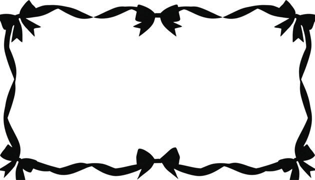 Black ribbon border featuring bows forms a charming and decorative frame for messages.