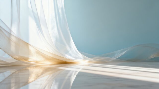 Sheer curtain in soft light