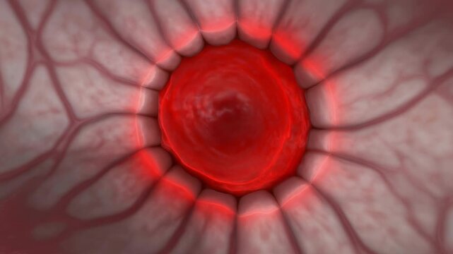 Retinal Barrier Thickening Cross Section with Ocular Membrane Obstruction Illustrating Eye Disease