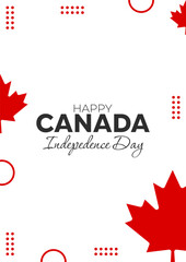 Fototapeta premium Happy Canada Day. July 1st. Canadian Confederation Day. National Day of Canada. Independence Day. Abstract poster, postcard, or banner template.