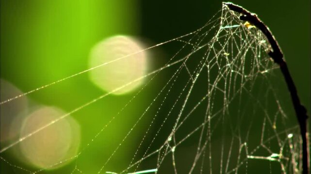 spider web with dew drops