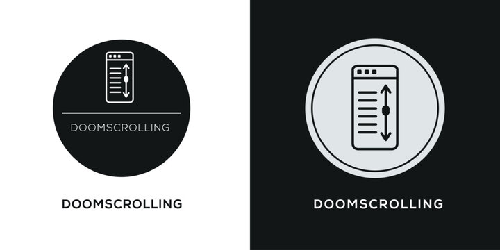 Doom scrolling on Smartphone with Infinite Feed, Vector Illustration.