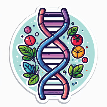 Colorful DNA double helix structure model.