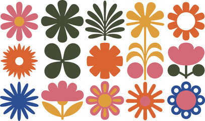 Retro Scandinavian Floral Motifs Collection flower © Priyom