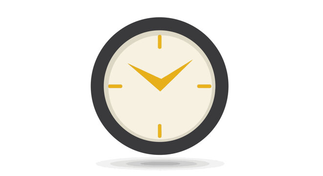 Minimalist Wall Clock Flat Vector Illustration