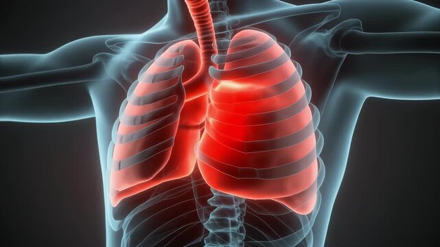 Pleural Adhesion Medical Illustration Showing Restricted Lung Expansion and Thoracic Friction
